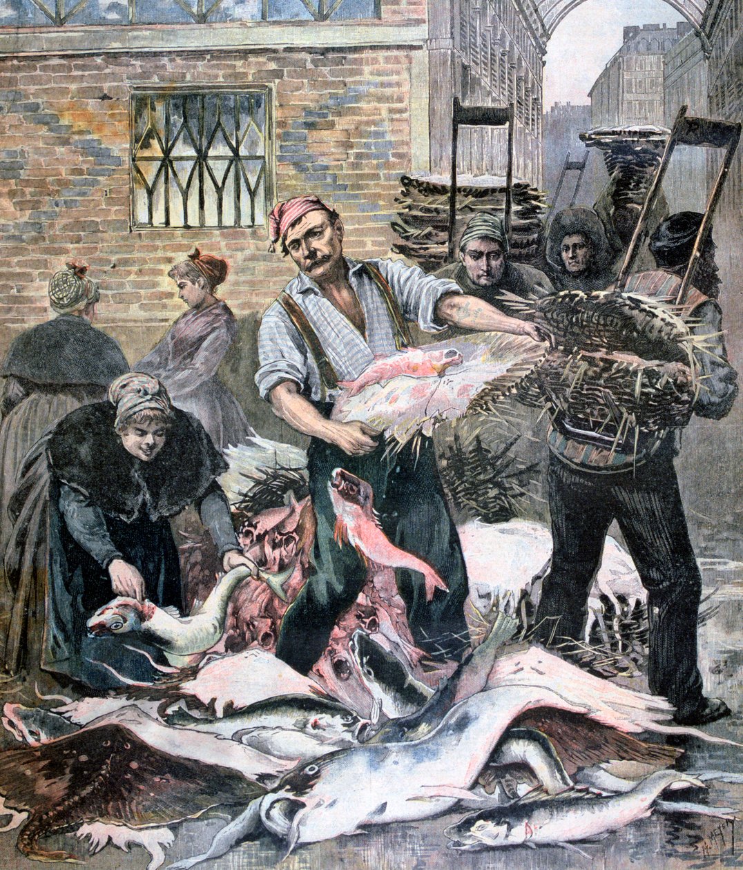 Der Fischmarkt, Paris, 1893 von Henri Meyer