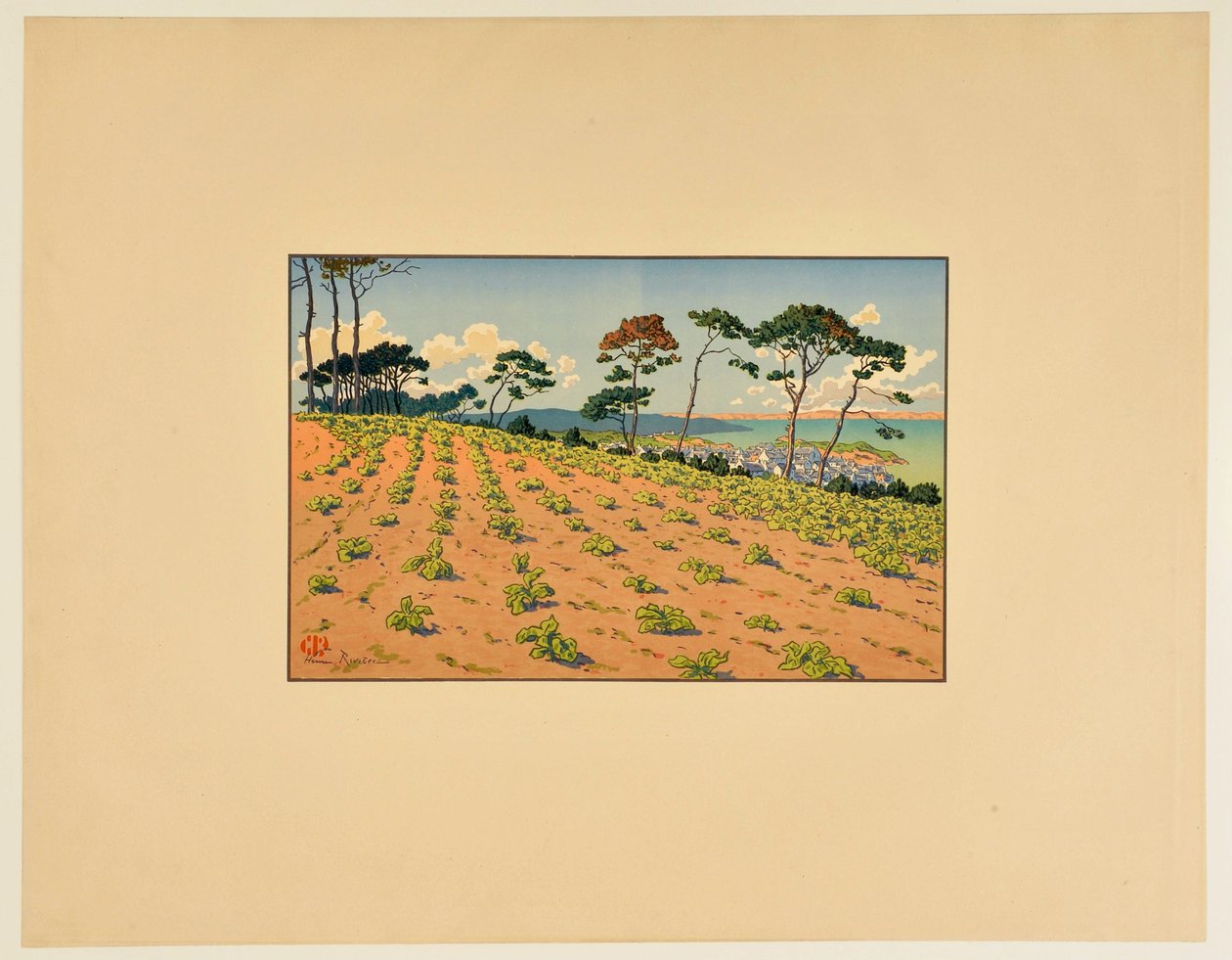 [Douarnenez von der Straße des Ris aus gesehen] von Henri Rivière
