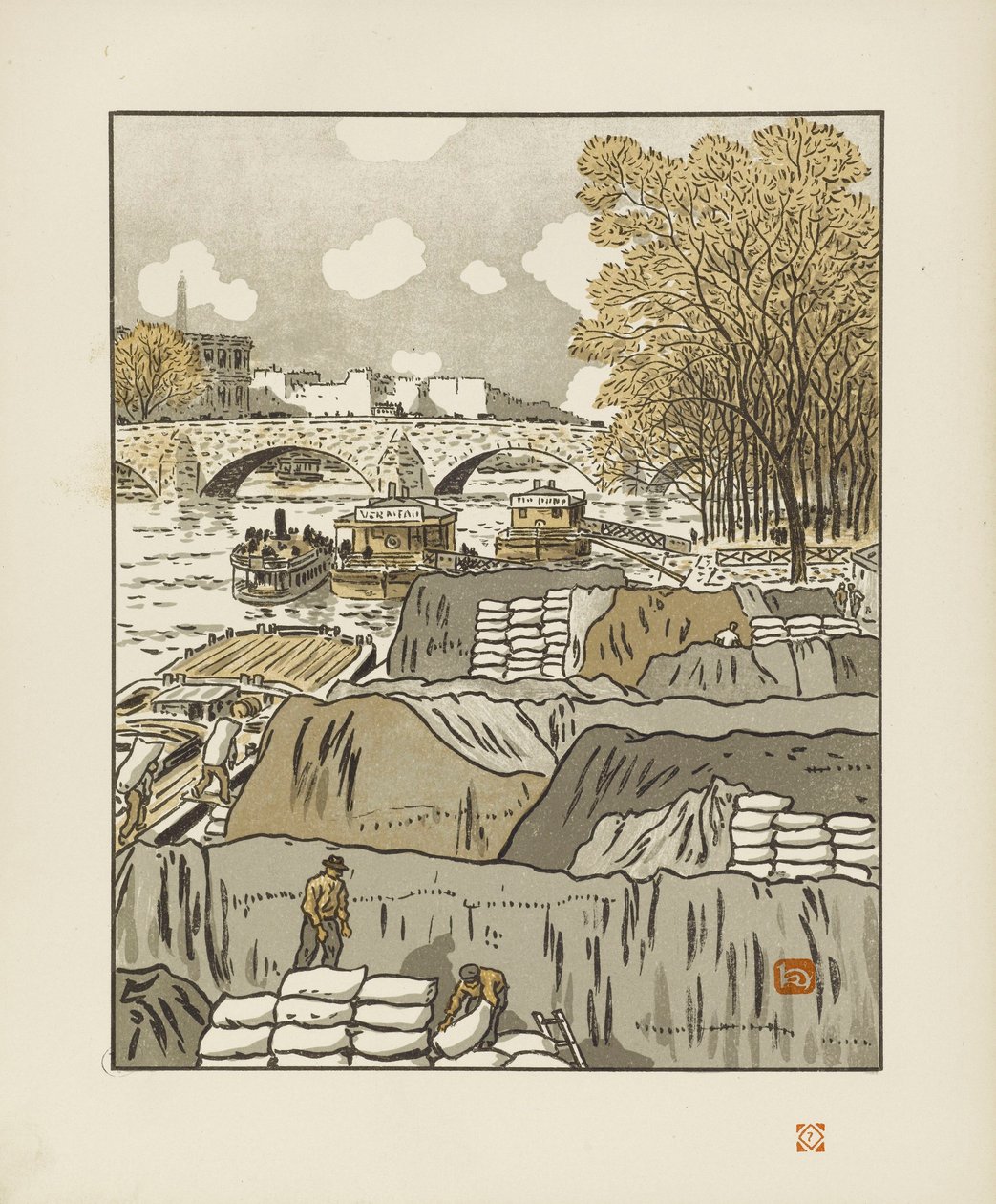 Du pont des Saints Pères [Die sechsunddreißig Ansichten des Eiffelturms] von Henri Rivière