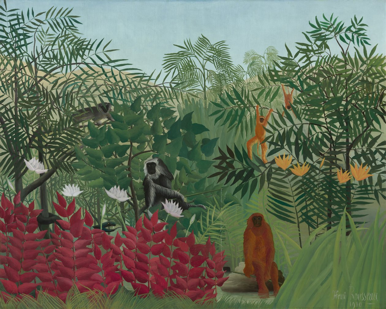 Tropischer Wald mit Affen von Henri Rousseau