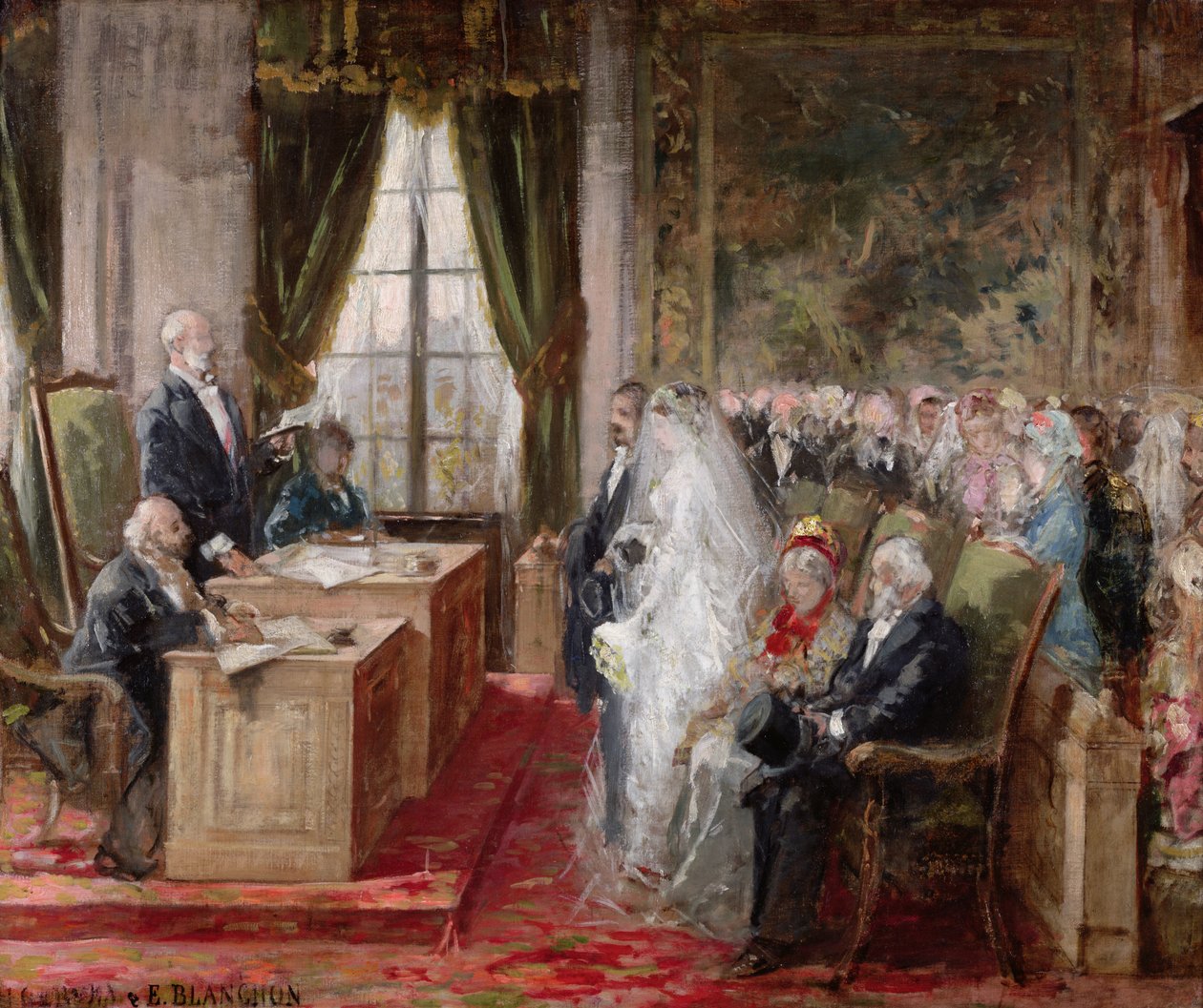Studie für die Zivilehe im Rathaus des 19. Arrondissements, 1881 von Henri Gervex