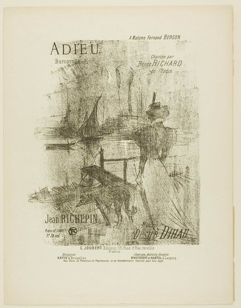 Abschied, aus Mélodies de Désiré Dihau von Henri de Toulouse-Lautrec