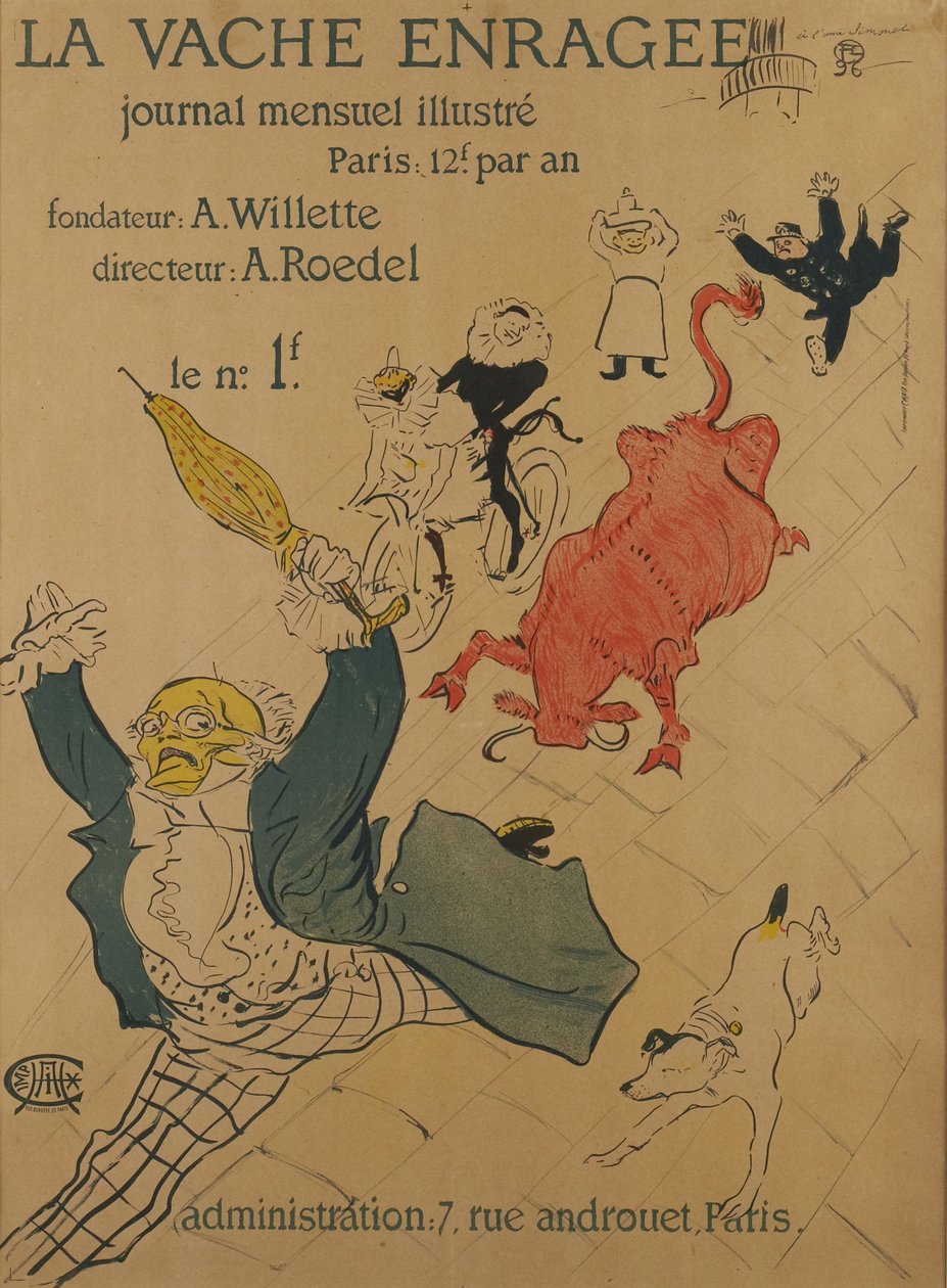 Die wütende Kuh von Henri de Toulouse-Lautrec