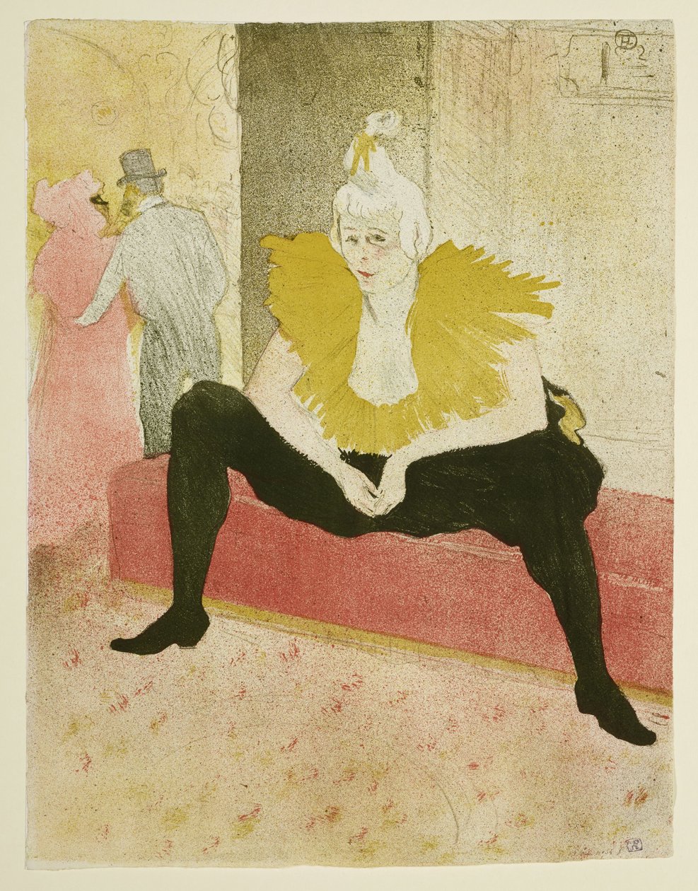Die sitzende Clownesse Mademoiselle Cha-u-Kao (Blatt 3 aus: "Elles") von Henri de Toulouse-Lautrec