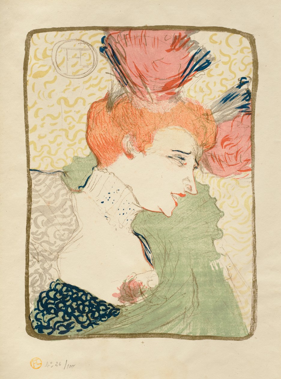 Mademoiselle Marcelle Lender, Brustbild von Henri de Toulouse-Lautrec