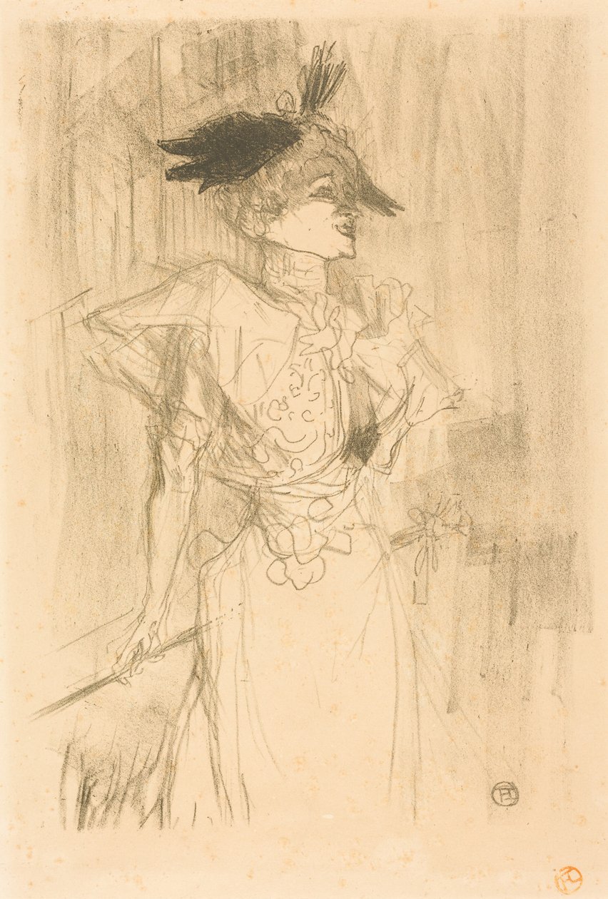 Mlle. Marcelle Lender, stehend von Henri de Toulouse-Lautrec