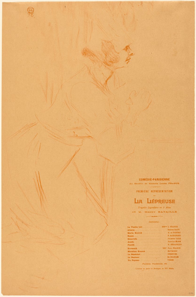 Programm für "La lepreuse" von Henri de Toulouse-Lautrec