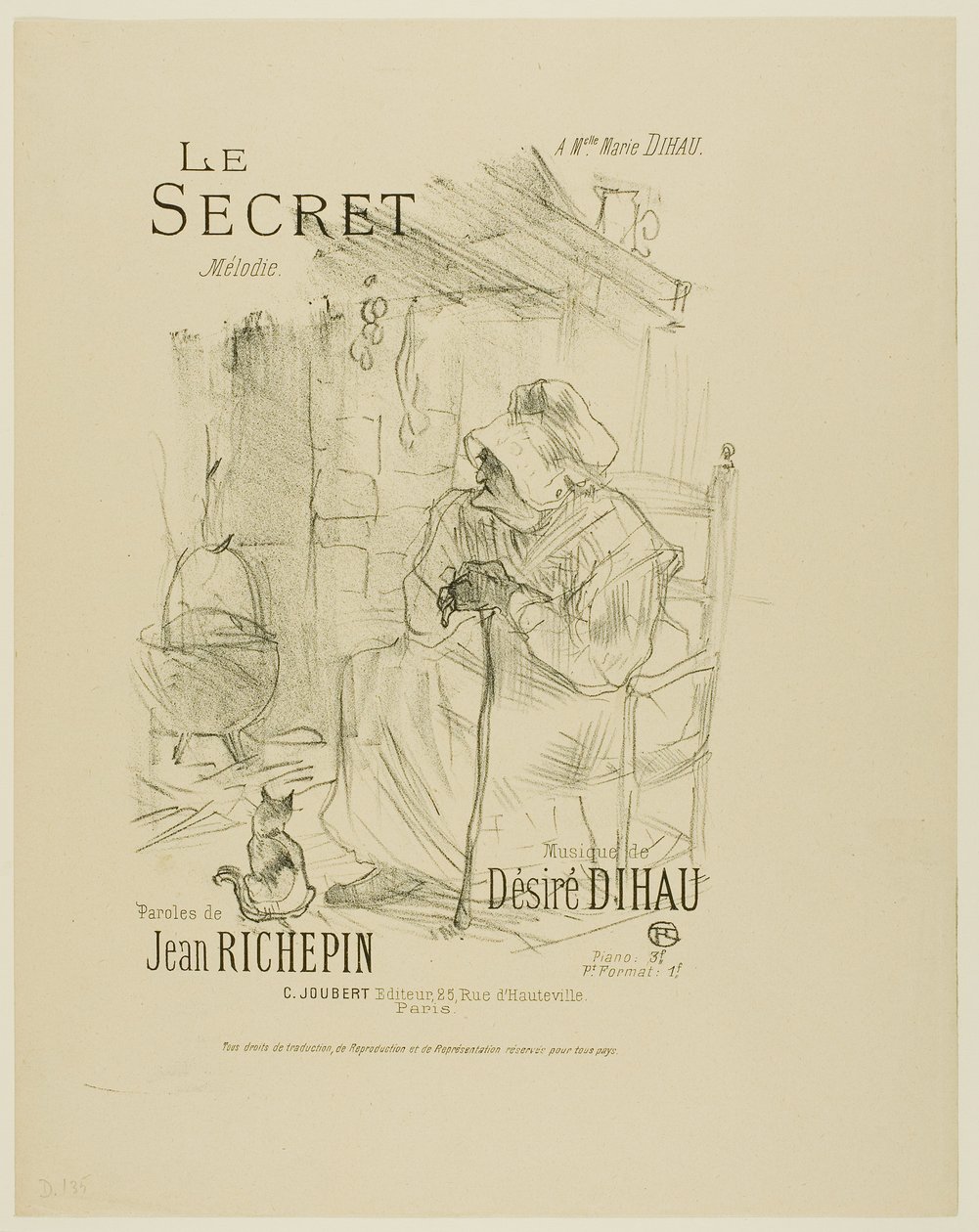 Das Geheimnis, aus Mélodies de Désiré Dihau von Henri de Toulouse-Lautrec