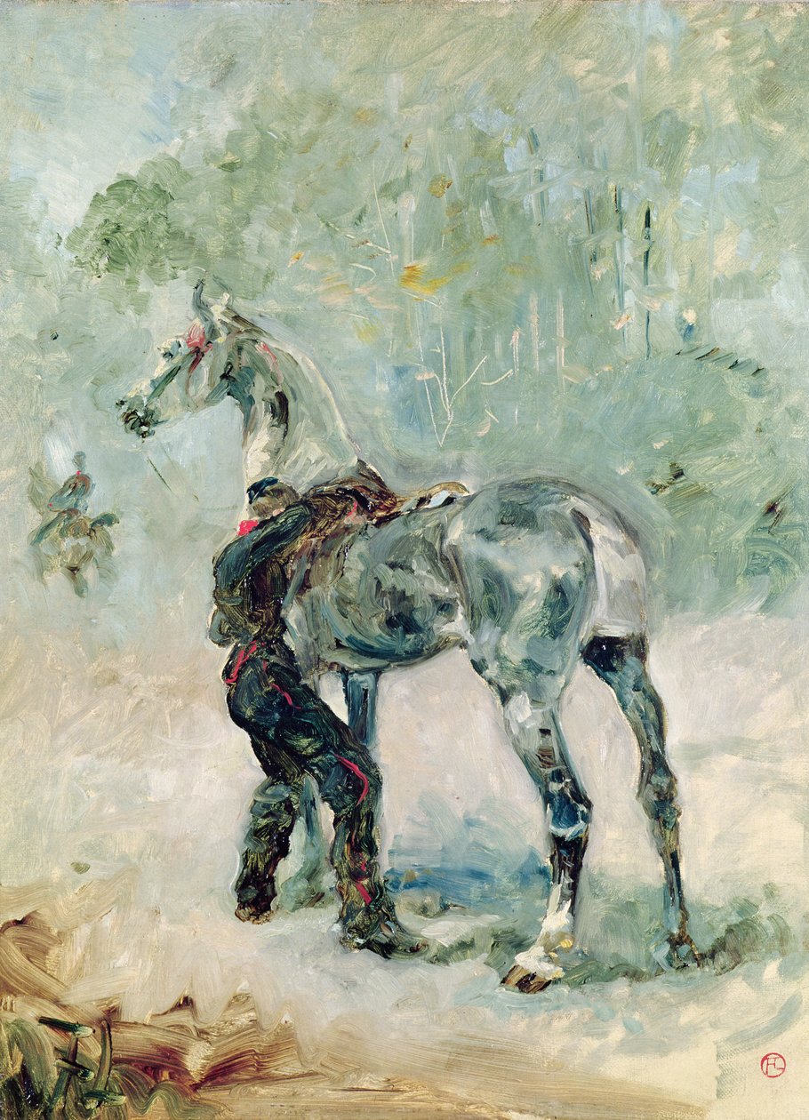 Artillerist sattelt sein Pferd, 1879 von Henri de Toulouse Lautrec