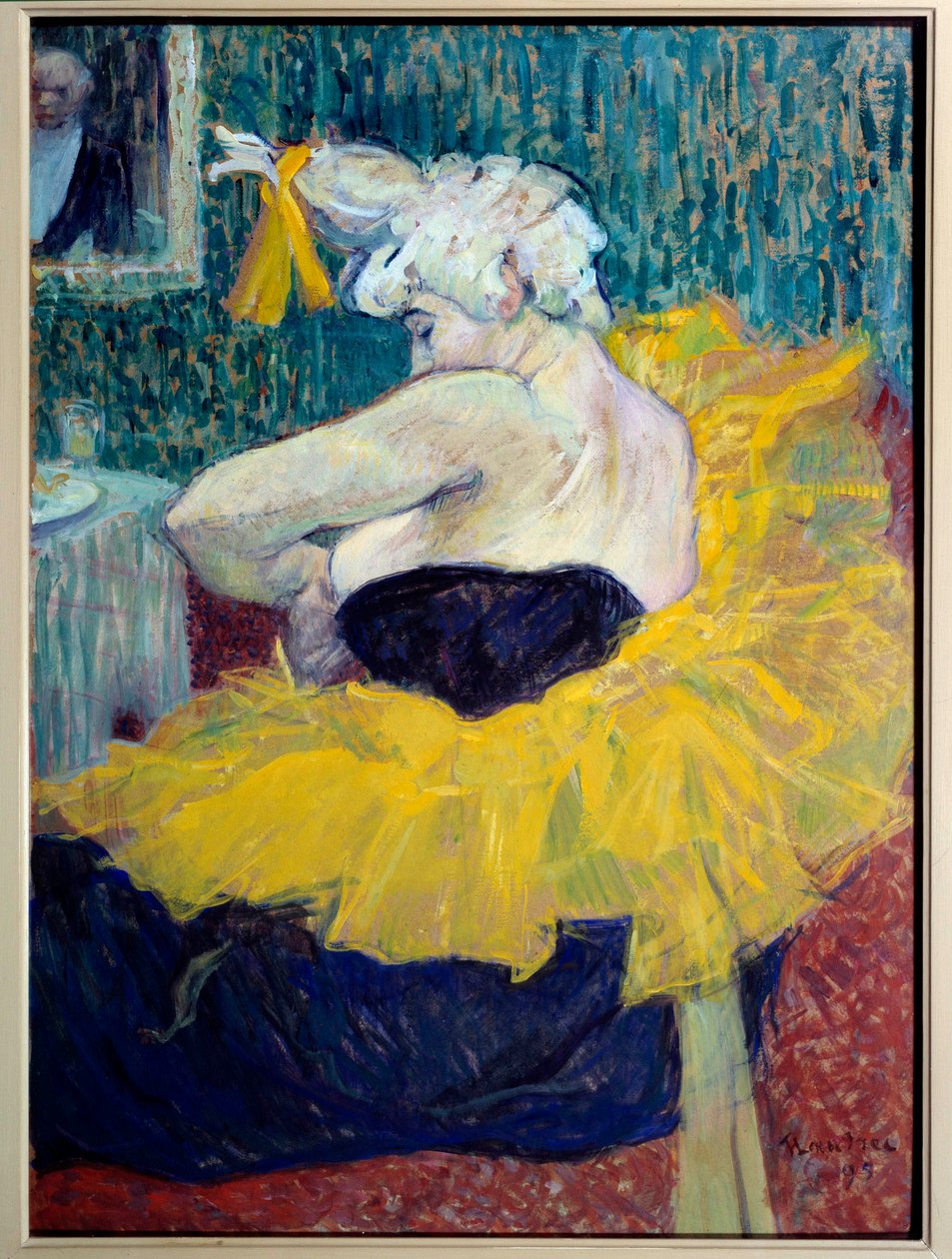 Clownin Cha-U-Kao, Künstlerin im Moulin Rouge (Gemälde von Henri de Toulouse-Lautrec, 1895) von Henri de Toulouse Lautrec
