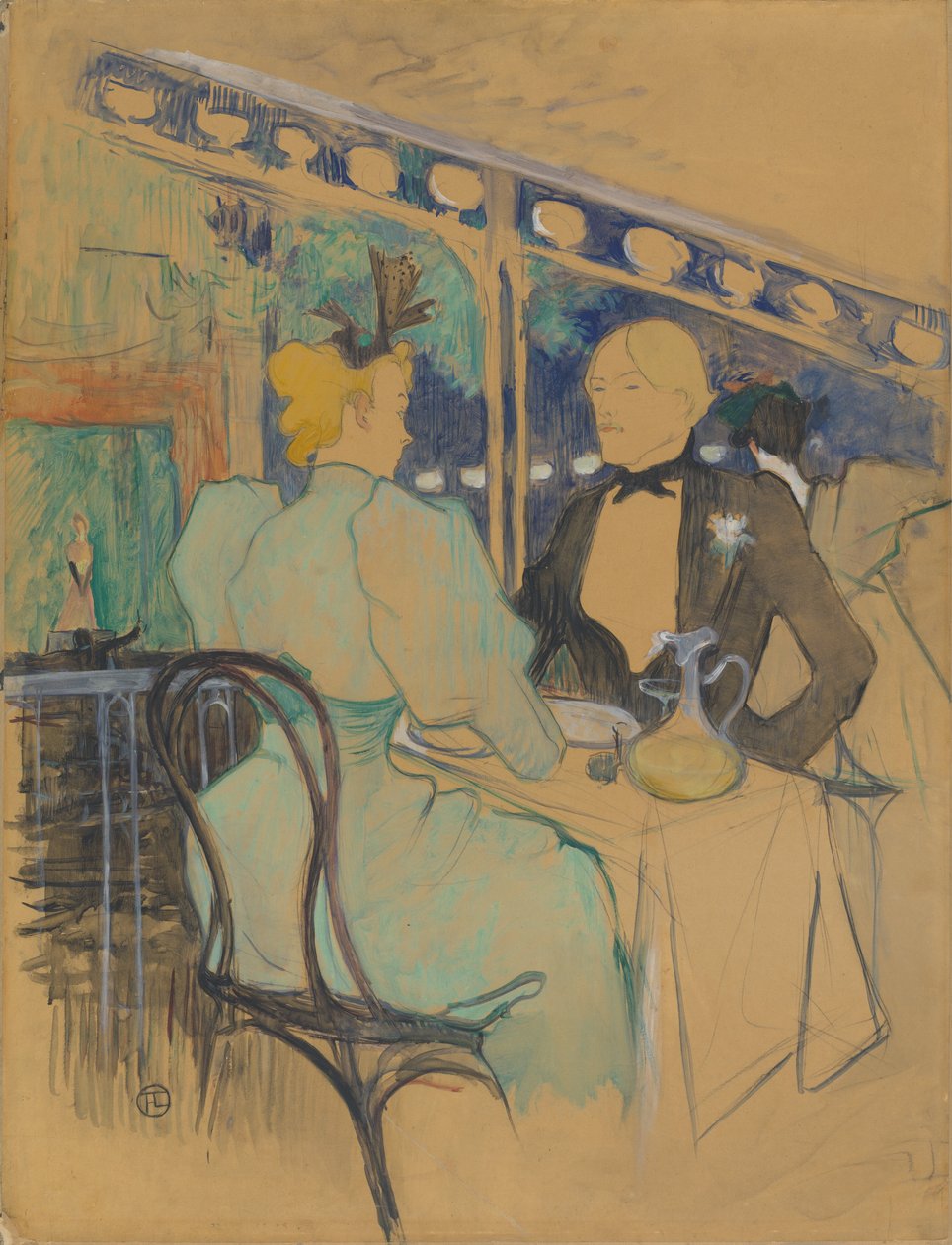 Modische Leute bei Les Ambassadeurs von Henri de Toulouse Lautrec