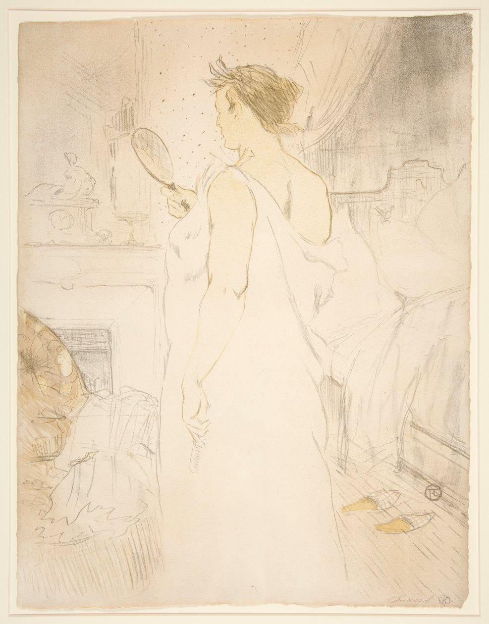 Frau mit Handspiegel, aus der Serie Elles von Henri de Toulouse Lautrec