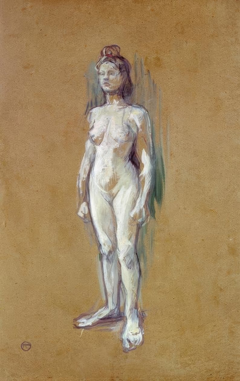 Stehende nackte Frau von vorne von Henri de Toulouse-Lautrec