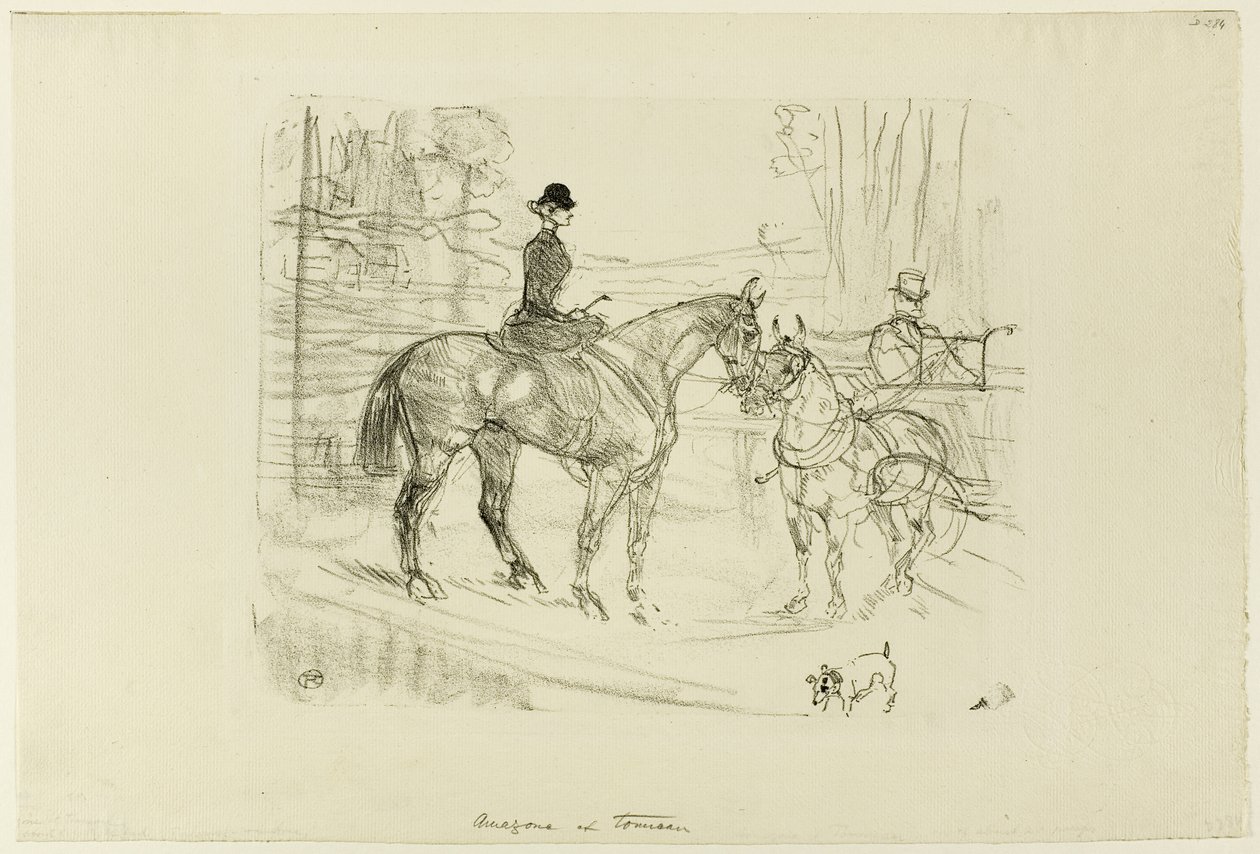 Reiterin und Wagen von Henri de Toulouse Lautrec