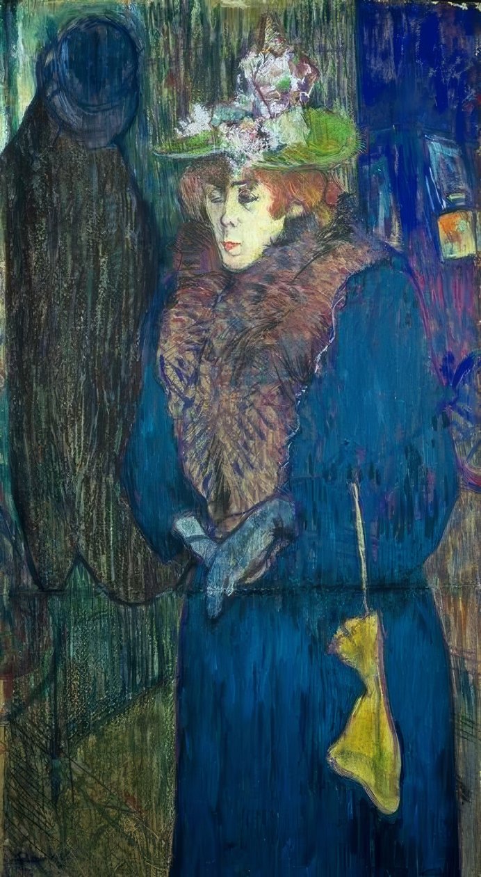 Jane Avril betritt das Moulin-Rouge von Henri de Toulouse Lautrec