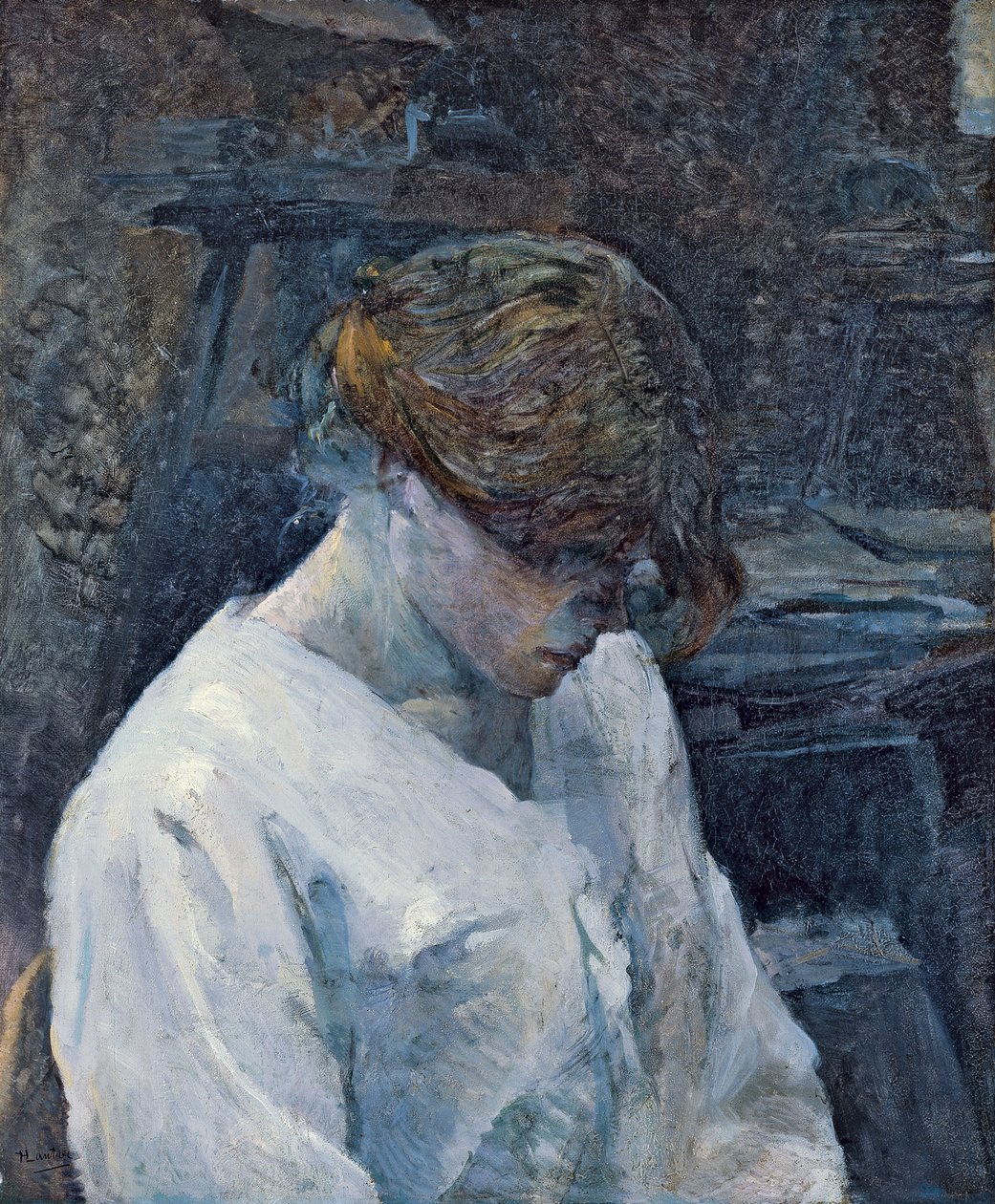 La Rousse in einer weißen Bluse von Henri de Toulouse Lautrec