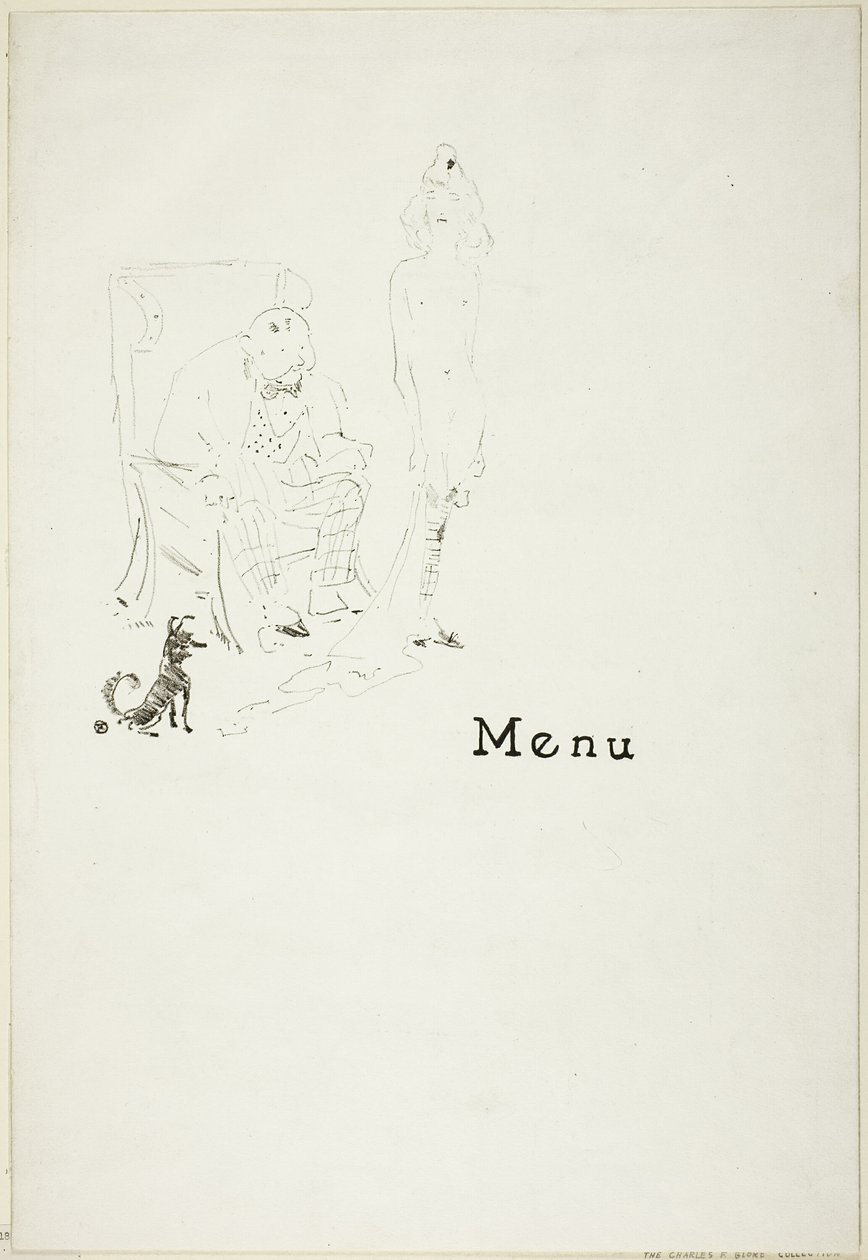 Das nackte Mädchen: Menü von Henri de Toulouse Lautrec