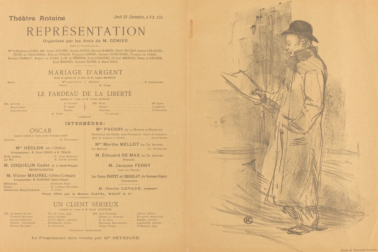 Silberhochzeit; Die Last der Freiheit; Ein ernster Kunde [recto] von Henri de Toulouse Lautrec