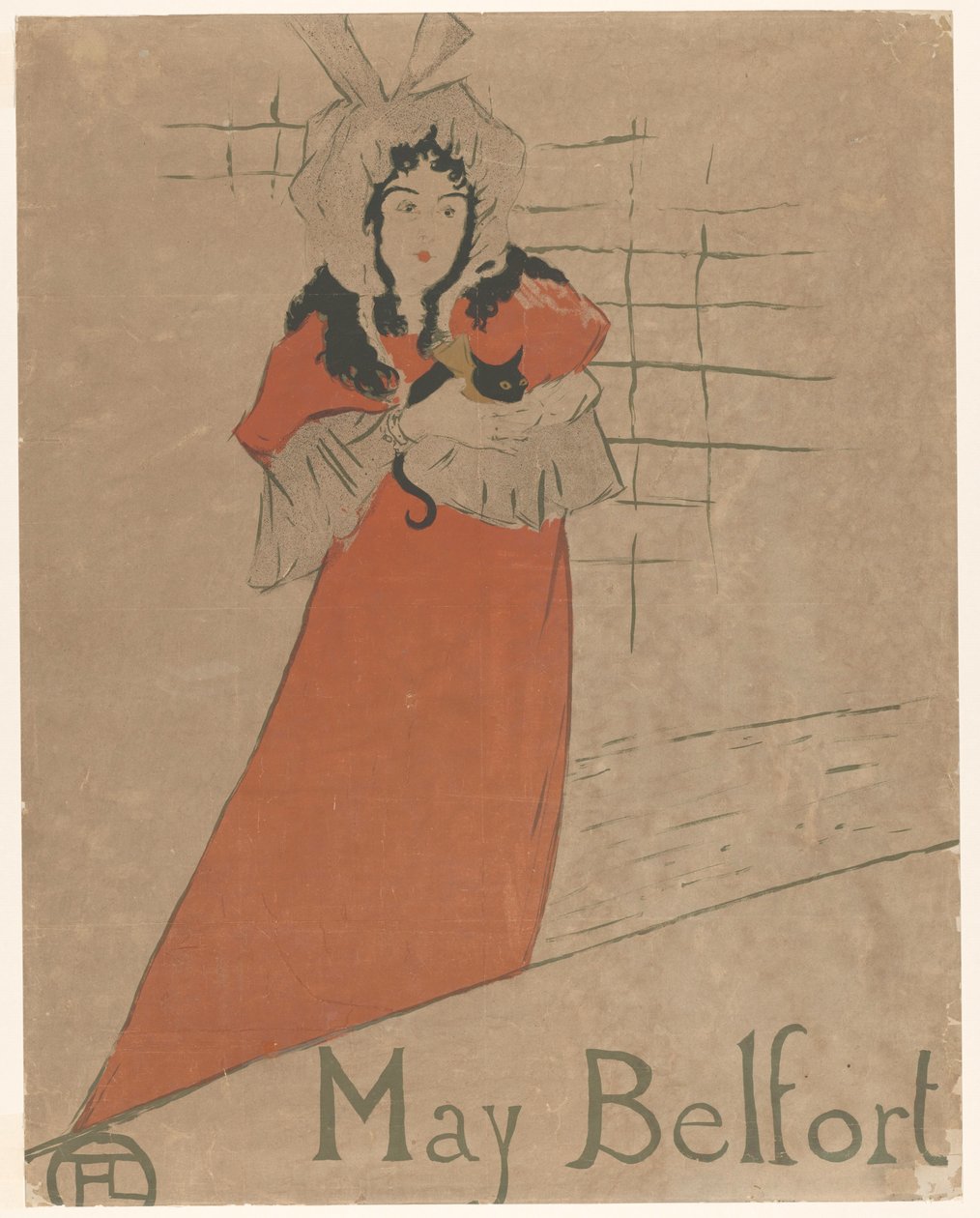 May Belfort mit einer Katze in ihren Armen von Henri de Toulouse Lautrec