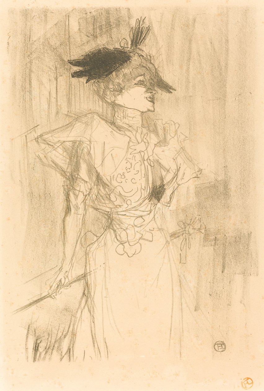 Mlle. Marcelle Lender, stehend von Henri de Toulouse Lautrec