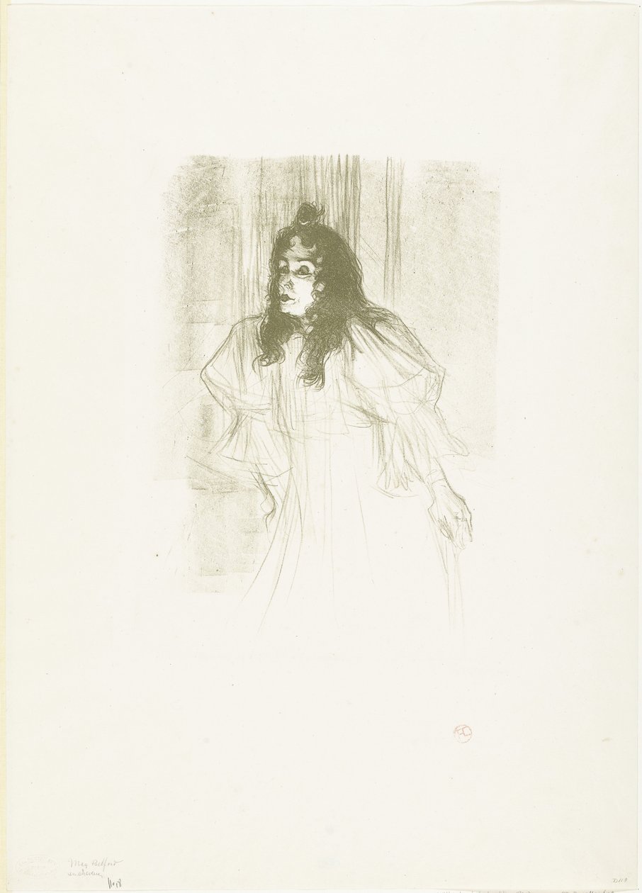 Porträt der Sängerin May Belfort mit losem Haar von Henri de Toulouse Lautrec