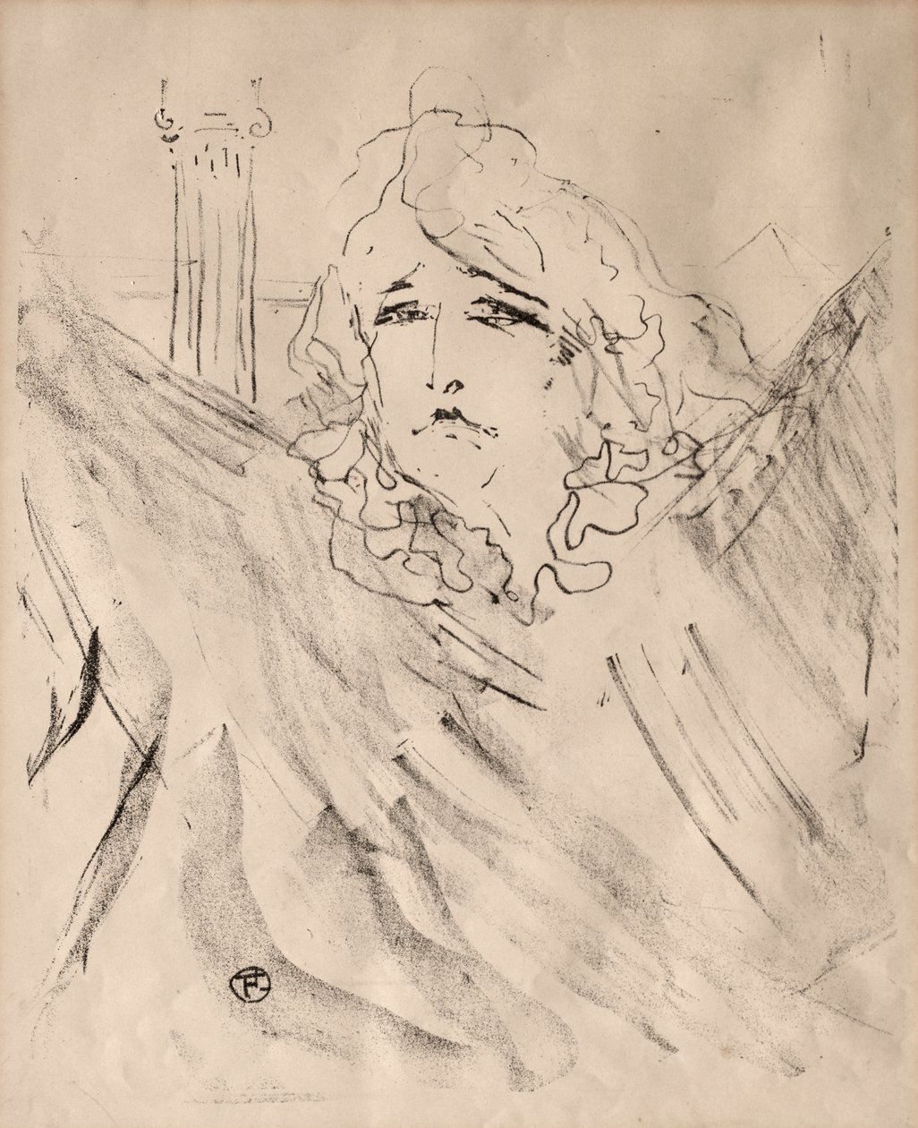 Porträts von Schauspielern und Schauspielerinnen: Dreizehn Lithografien: Sarah Bernhardt von Henri de Toulouse Lautrec