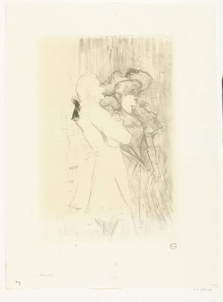 Porträt der Sänger Marcelle Lender und Numa Auguez in der Operette La Chanson de Fortunio von Henri de Toulouse Lautrec
