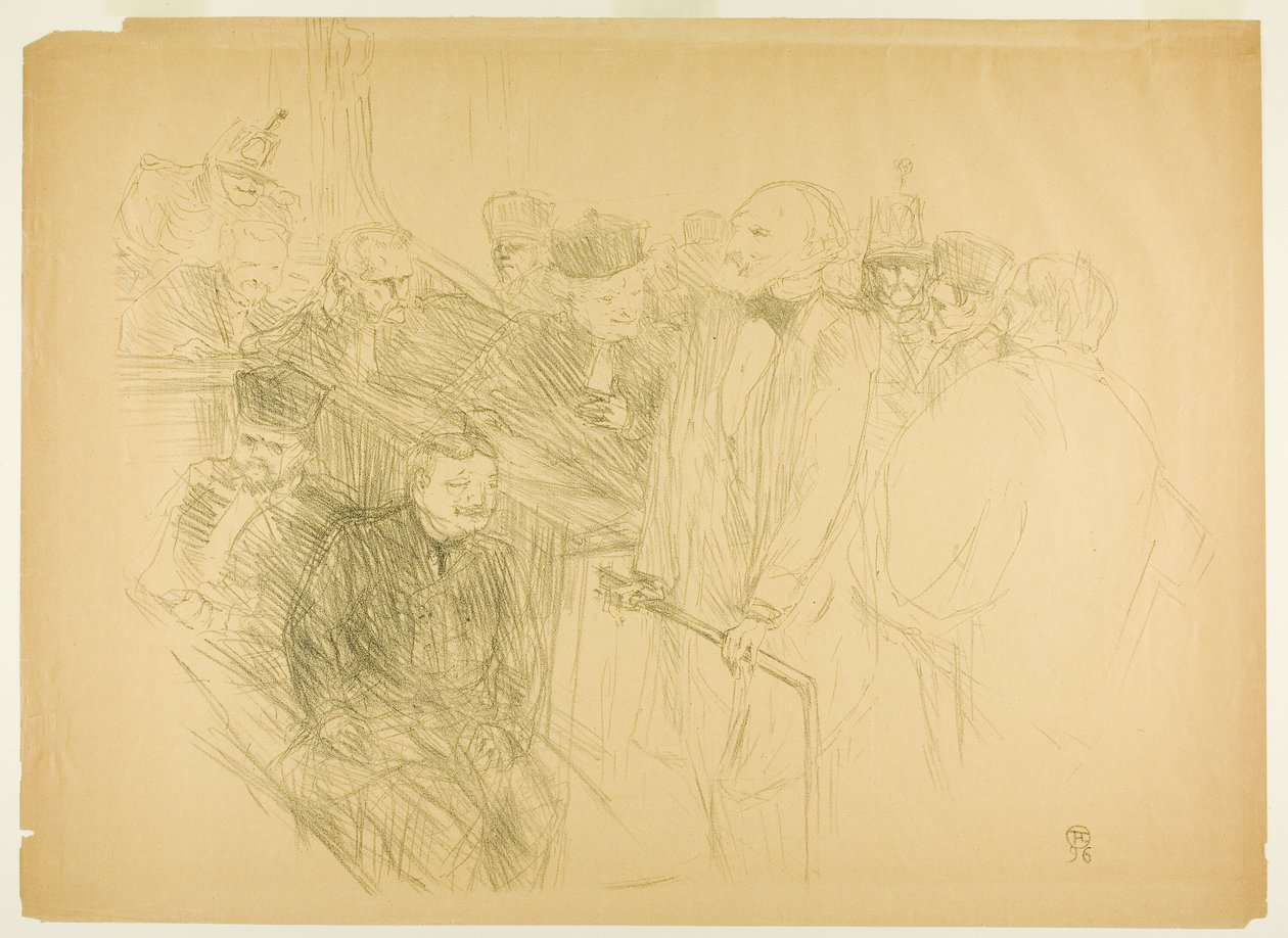 Der Arton-Prozess, Ribot gibt Beweise (zweite Platte) von Henri de Toulouse Lautrec