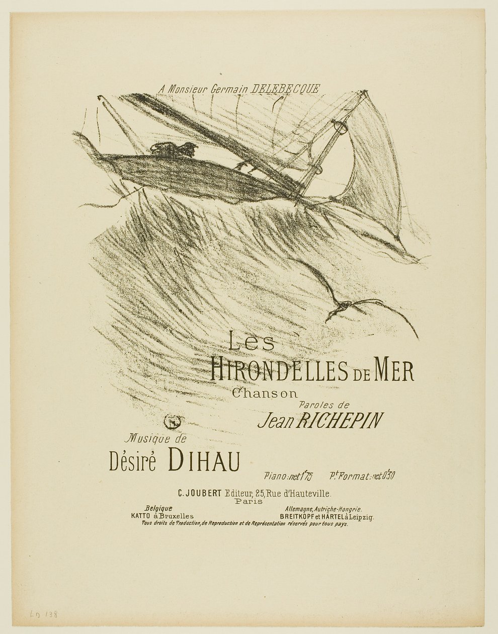 Die Seeschwalben, aus Mélodies de Désiré Dihau von Henri de Toulouse Lautrec