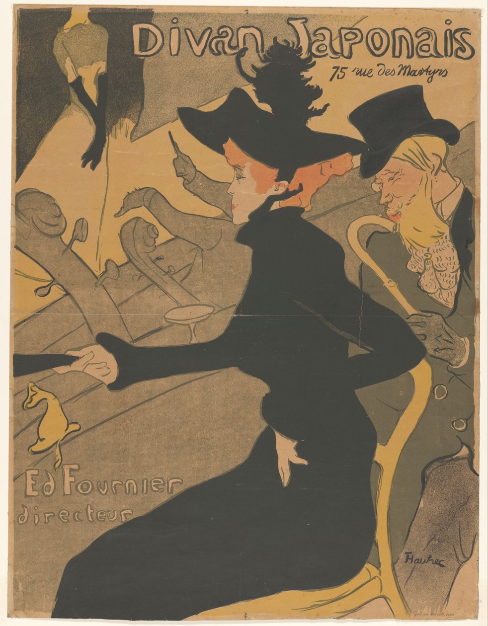 Frau und Mann im Publikum bei einer Gesangsvorstellung von Henri de Toulouse Lautrec