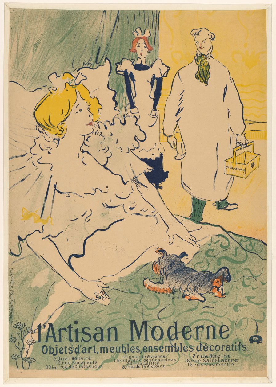 Frau im Bett wird vom Hausarzt besucht von Henri de Toulouse Lautrec