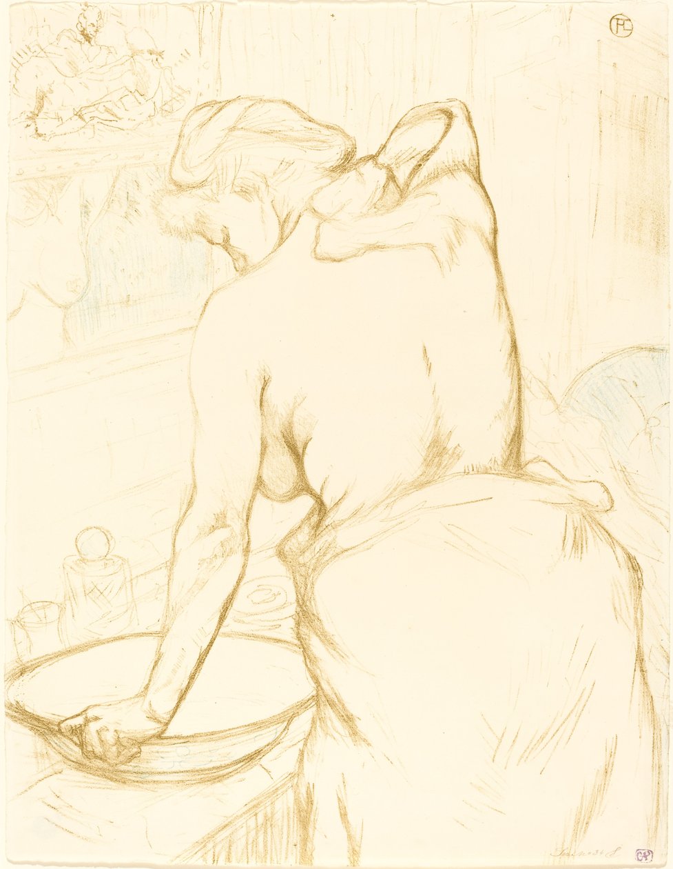 Frau, die sich wäscht von Henri de Toulouse Lautrec