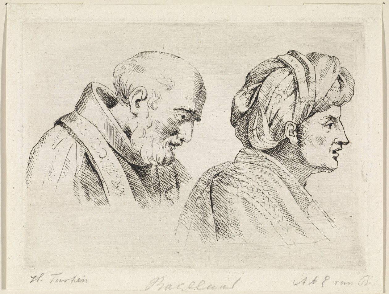 Geistlicher und ein Mann mit Turban von Henricus Turken