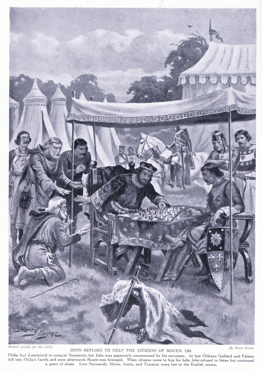 Johannes verweigert den Bürgern von Rouen Hilfe, 1204 von Henry A. Payne