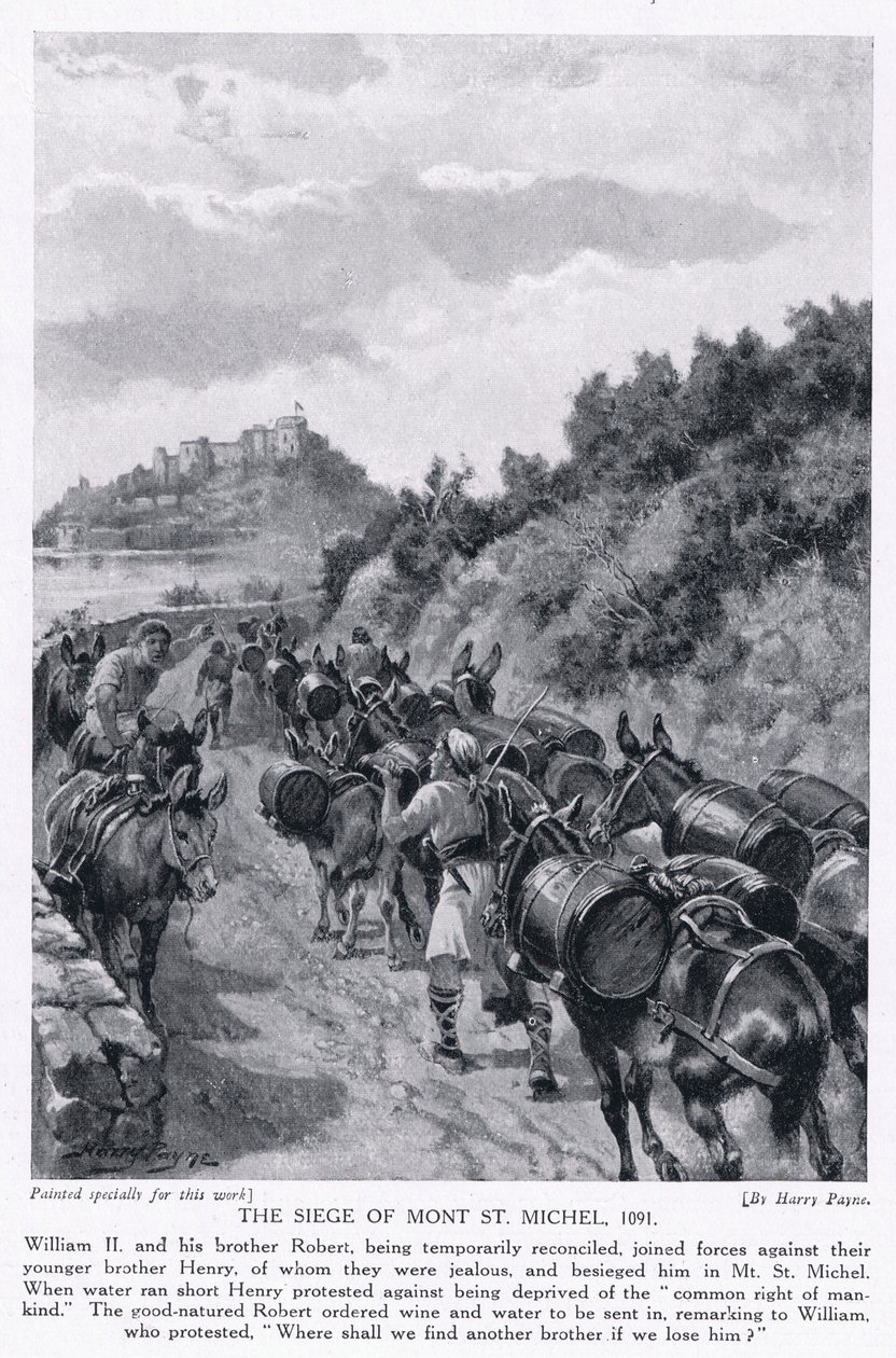 Die Belagerung von Mont St. Michel AD1091, 1920er Jahre von Henry A. Payne