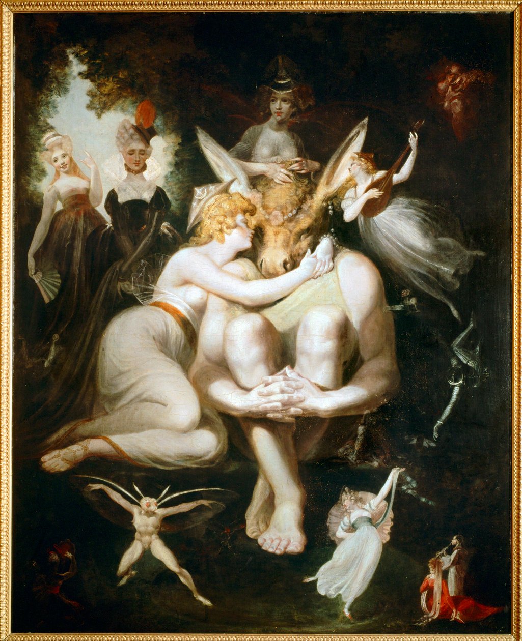 Titania streichelt Bottom mit dem Eselskopf von Henry (1741-1825) Fuseli