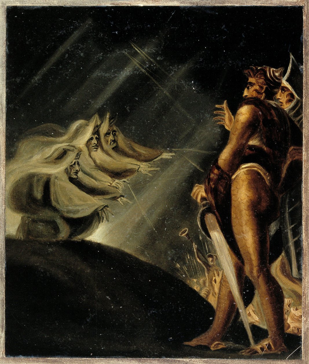 Die Hexen schweben über Macbeth und Banquo von Henry  Fuseli