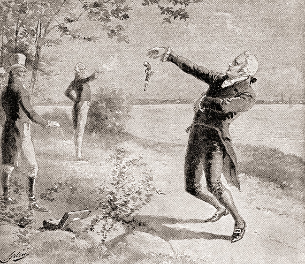 Das Burr-Hamilton-Duell am 11. Juli 1804, aus Die Geschichte unseres Landes, veröffentlicht 1905 von Henry Alexander Ogden