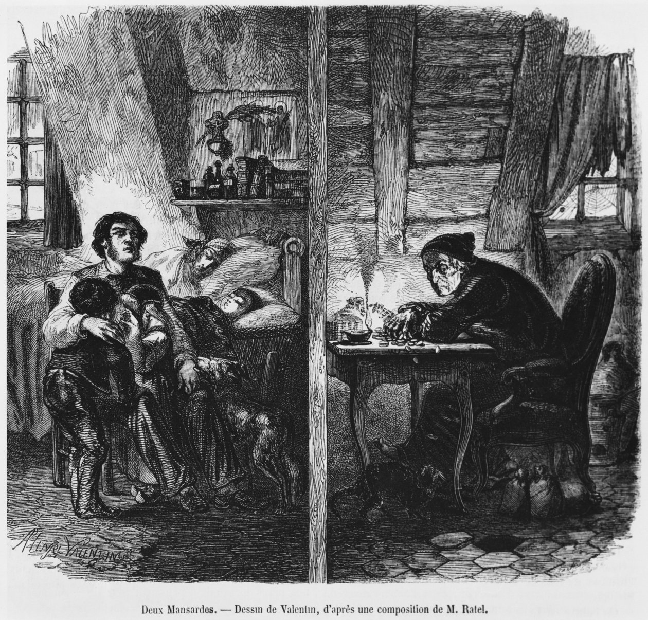 Zwei Dachböden, Illustration aus 