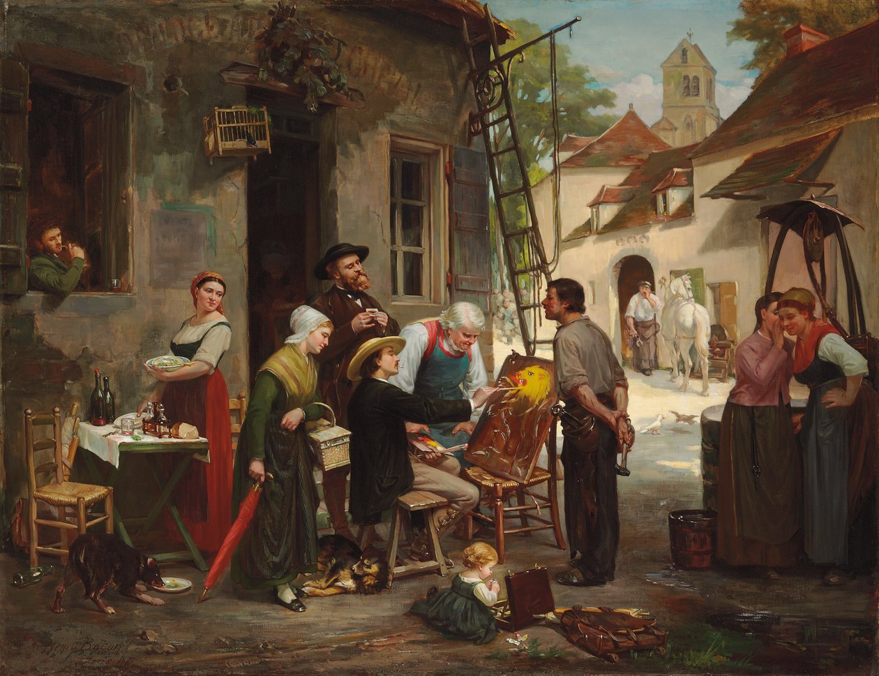 Ein neues Schild für das alte Gasthaus, 1870 von Henry Bacon