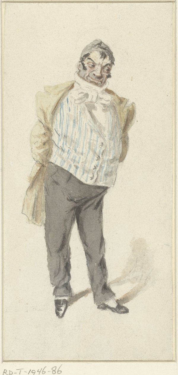 Karikatur eines stehenden Herrn von Henry Bonaventure Monnier