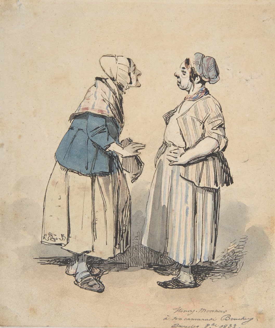 Die zwei Klatschbasen, 1832 von Henry Bonaventure Monnier