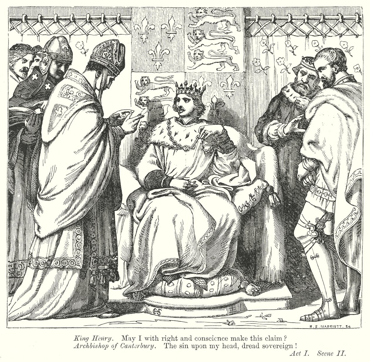 König Heinrich V. (Gravur) von Henry Courtney (after) Selous