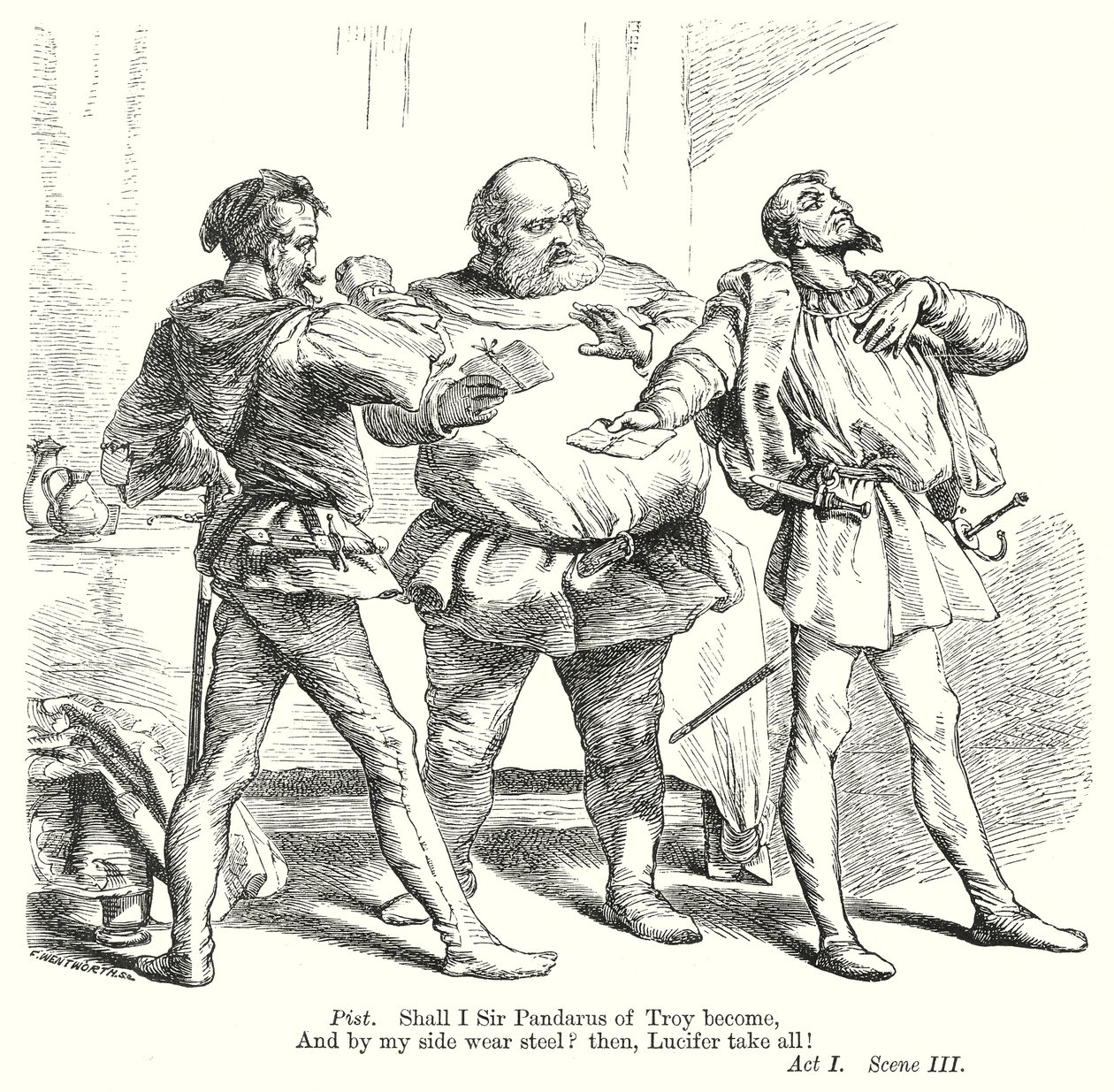 Die lustigen Weiber von Windsor (Gravur) von Henry Courtney (after) Selous