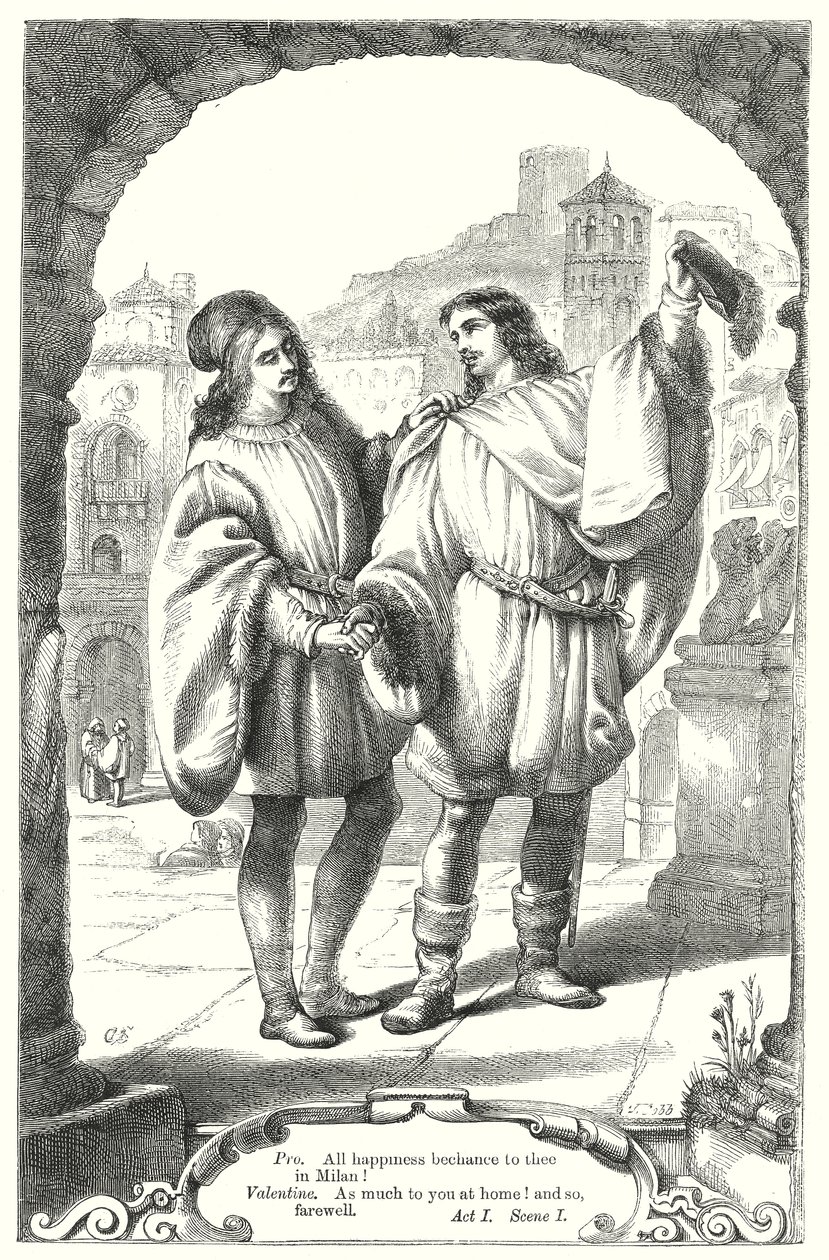Die zwei Herren aus Verona (Gravur) von Henry Courtney (after) Selous