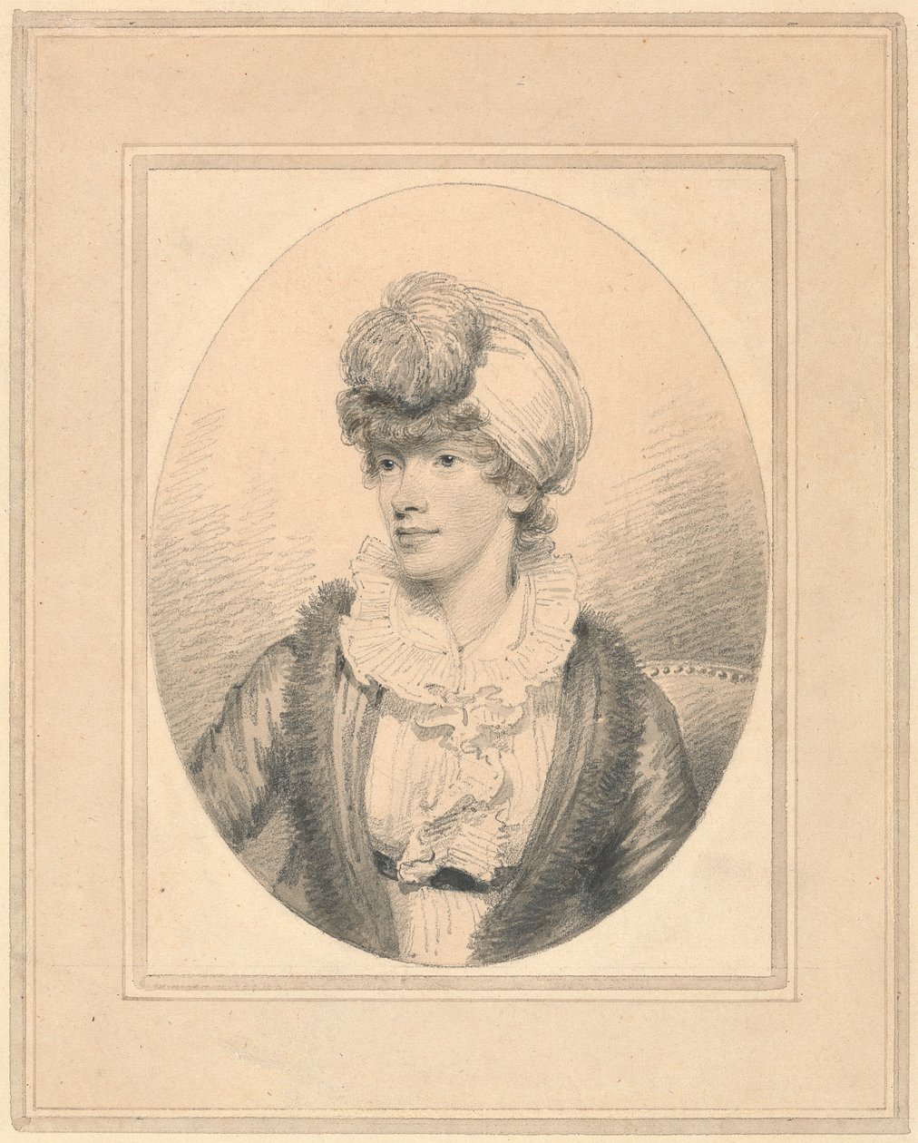 Porträt einer jungen Dame mit Turban von Henry Edridge