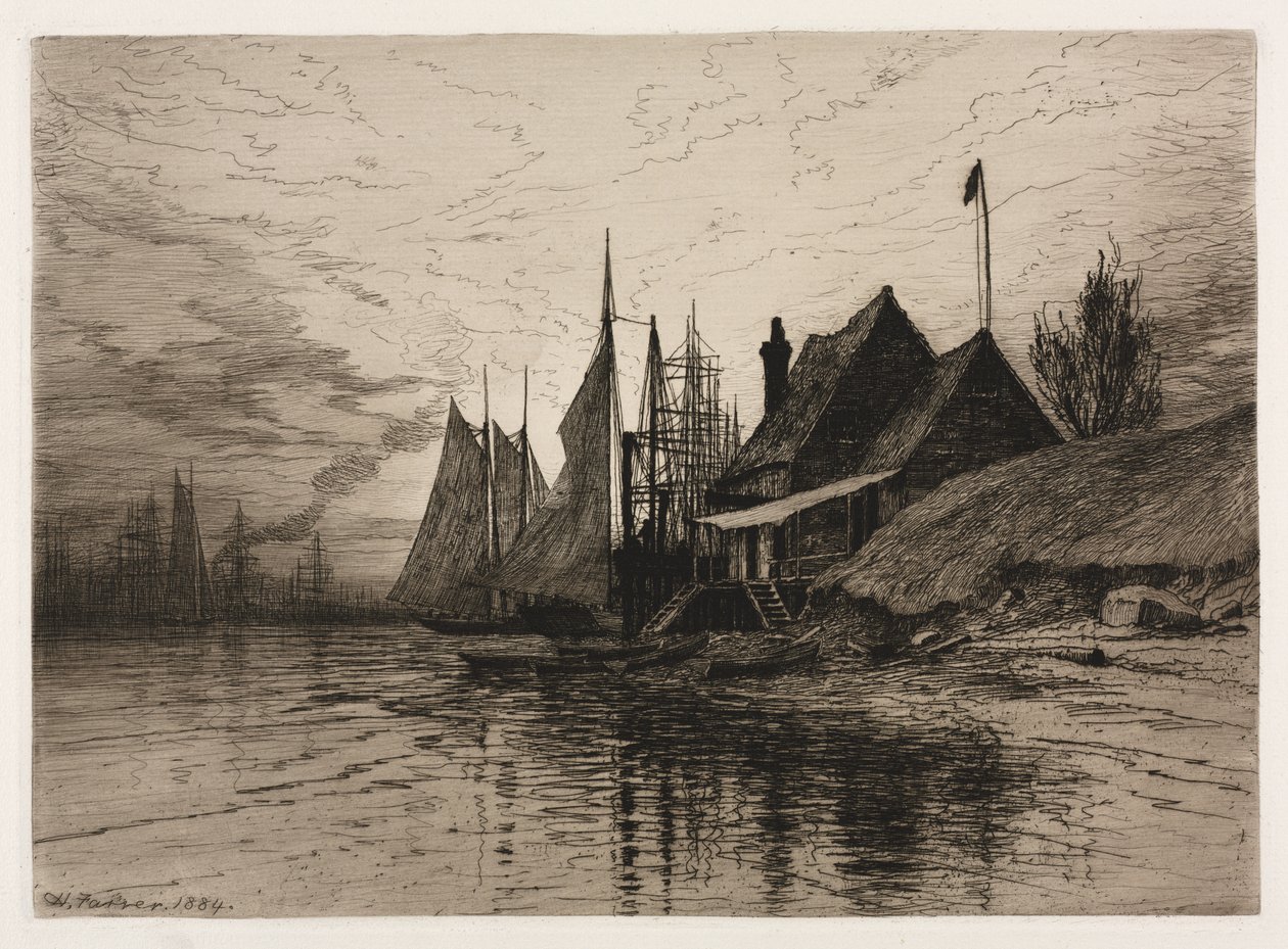Abend, New Yorker Hafen von Henry Farrer