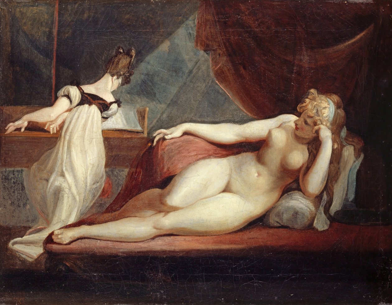 Liegender Akt und Frau am Klavier, 1799-1800 von Johann Heinrich Füssli