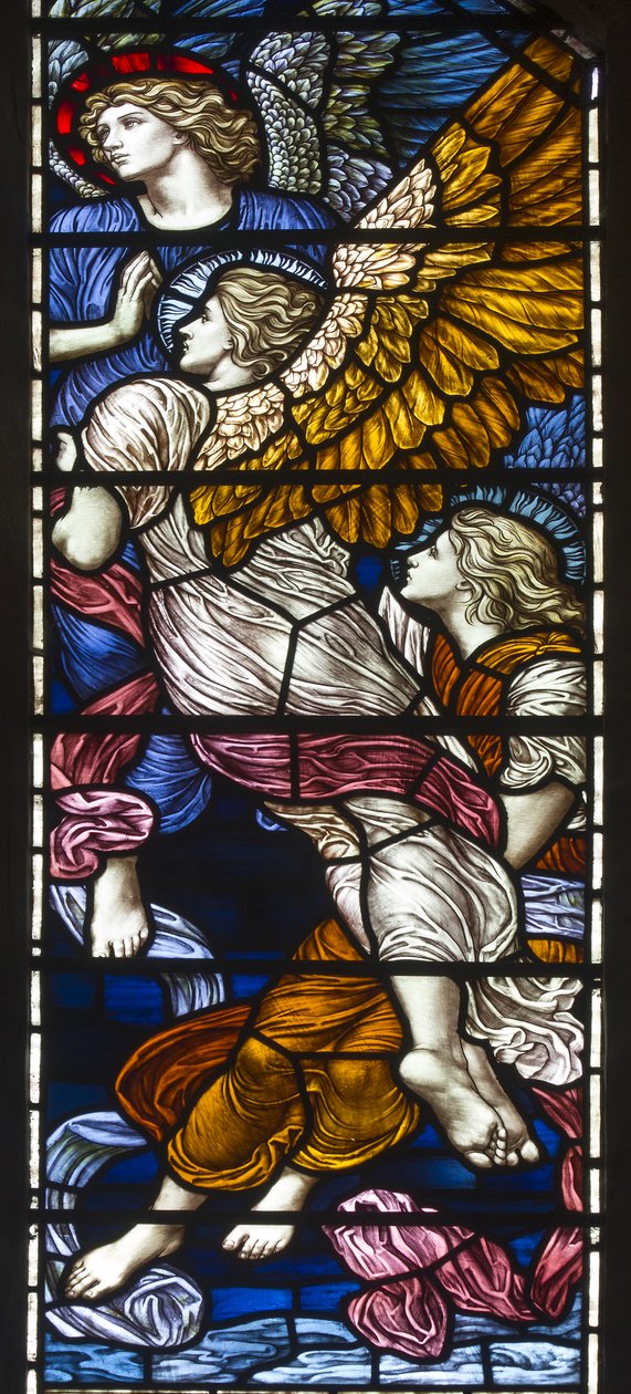 Buckland, St. Maria, Die Barcote-Kapelle, Lobende Engel, 1889 von Henry Holiday