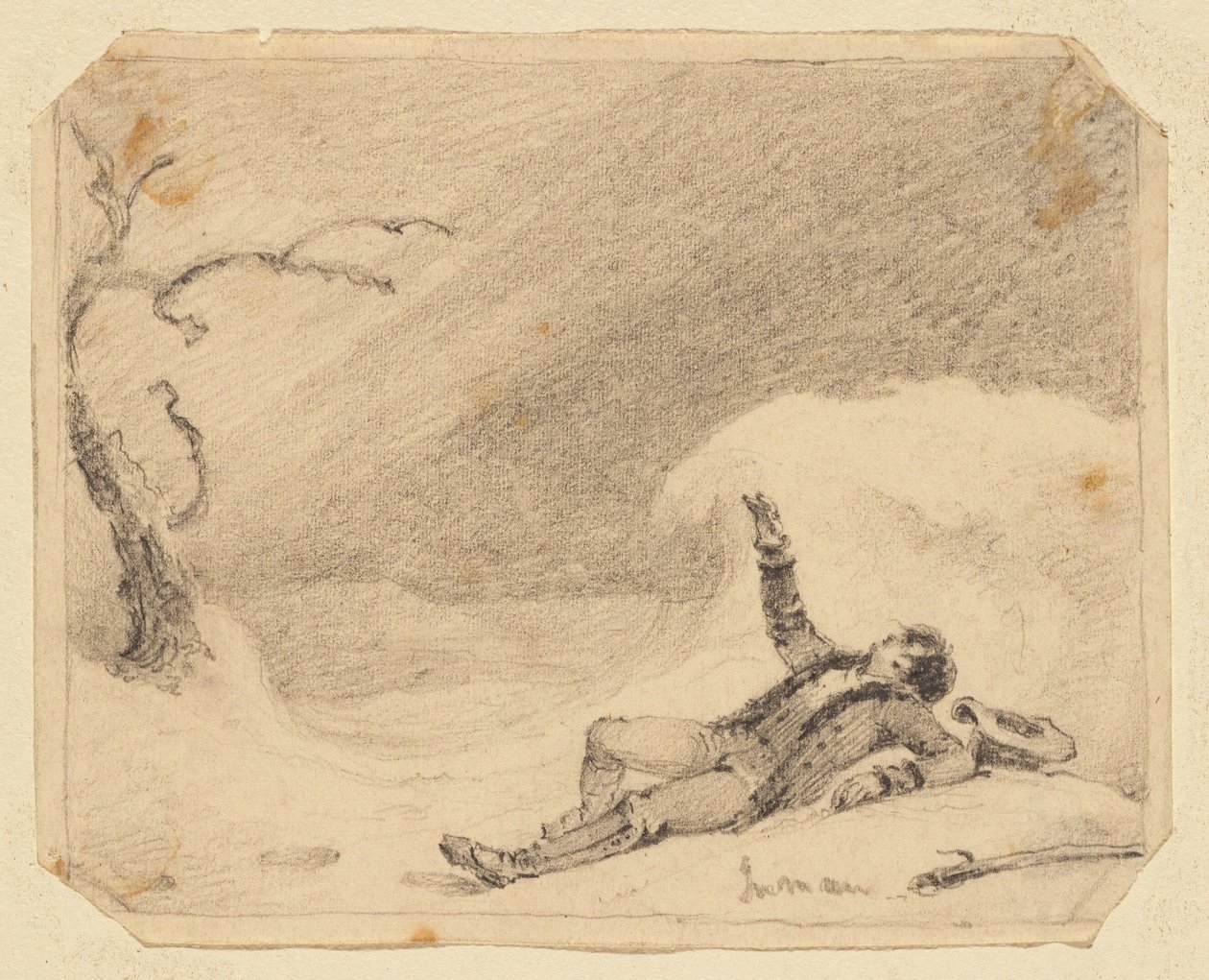 Mann im Schnee von Henry Inman